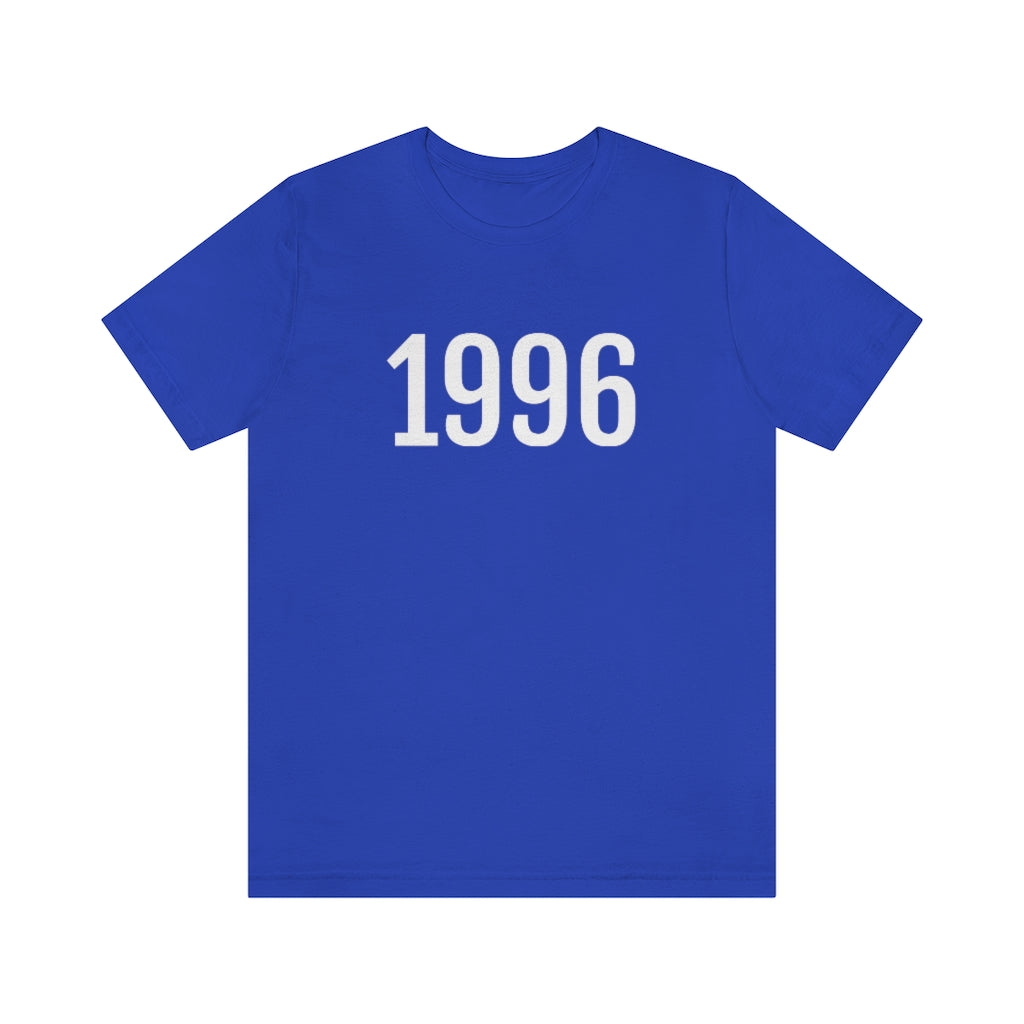 T-Shirt with Number 1996 On | Numbered Tee True Royal T-Shirt Petrova Designs