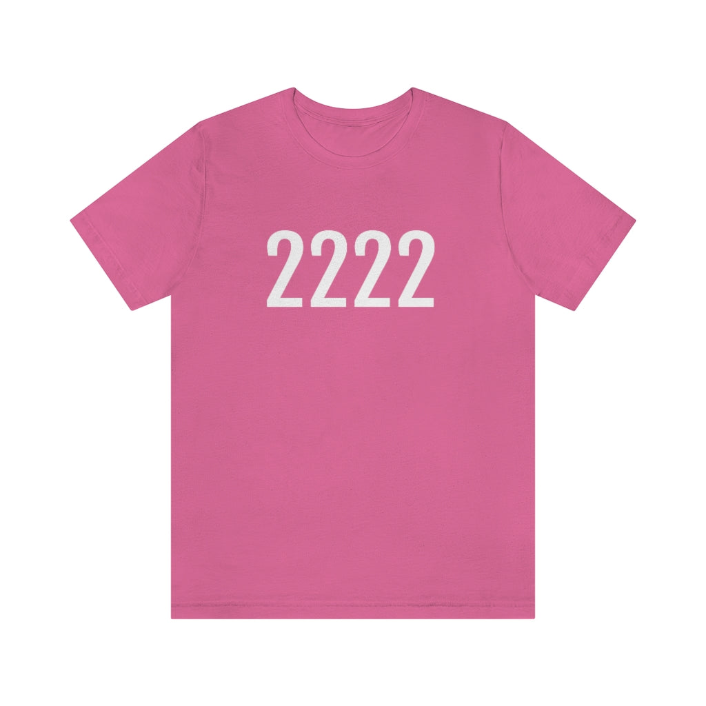 T-Shirt with Number 2222 On | Numbered Tee Charity Pink T-Shirt Petrova Designs