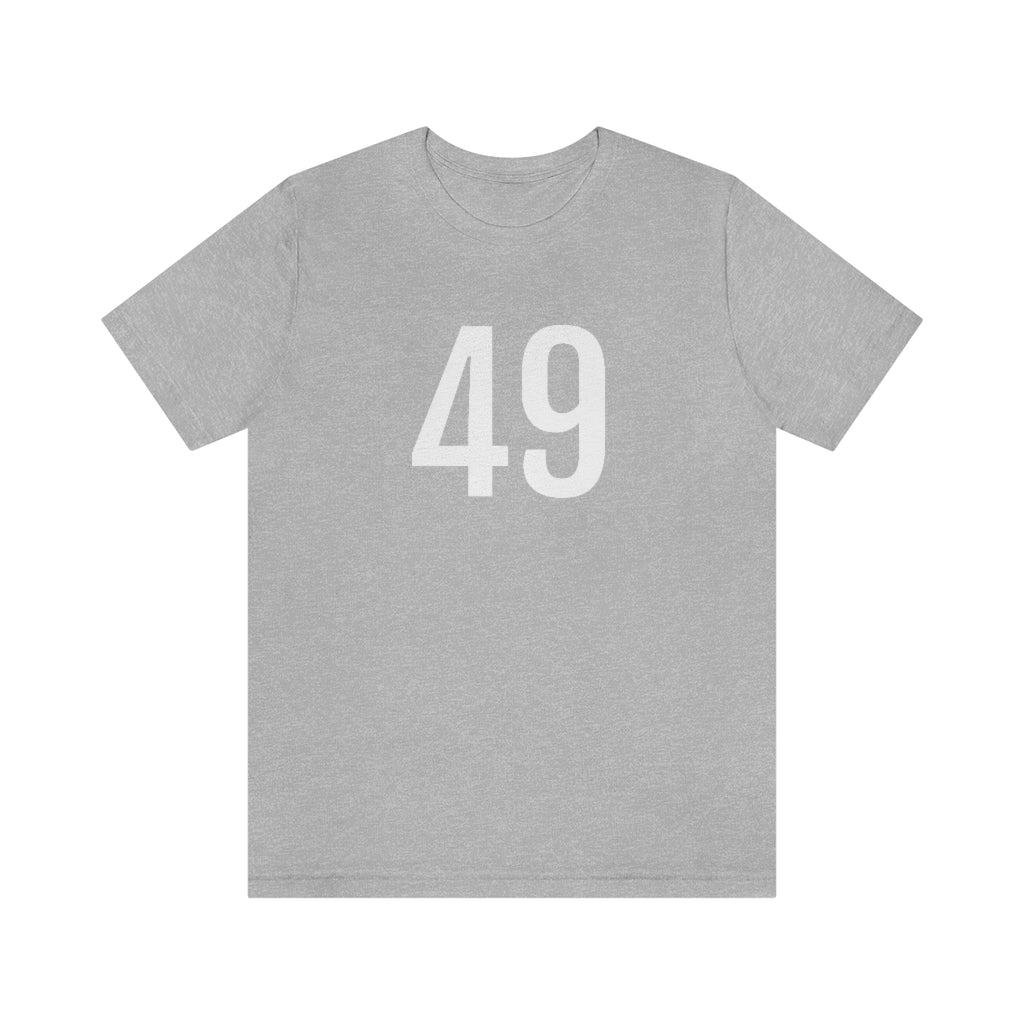 T-Shirt with Number 49 On | Numbered Tee Athletic Heather T-Shirt Petrova Designs