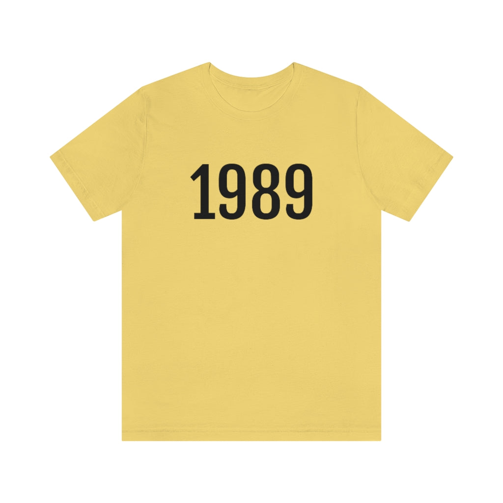 T-Shirt with Number 1989 On | Numbered Tee Yellow T-Shirt Petrova Designs