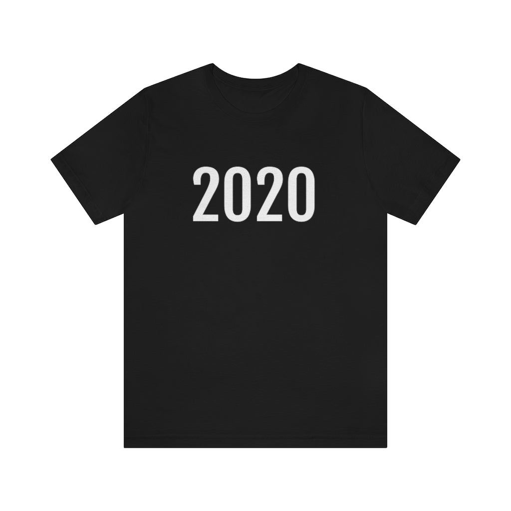 T-Shirt with Number 2020 On | Numbered Tee Black T-Shirt Petrova Designs