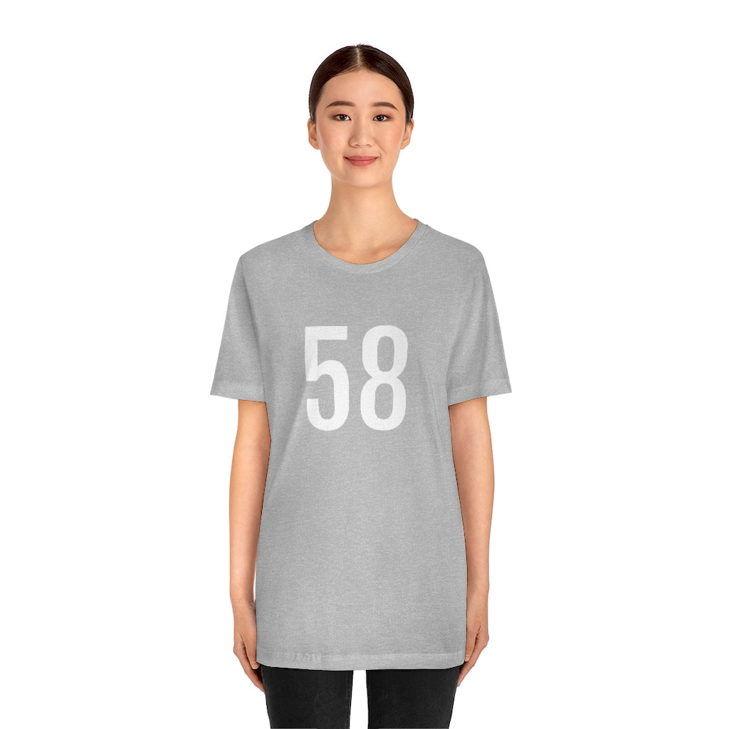 T-Shirt with Number 58 On | Numbered Tee T-Shirt Petrova Designs