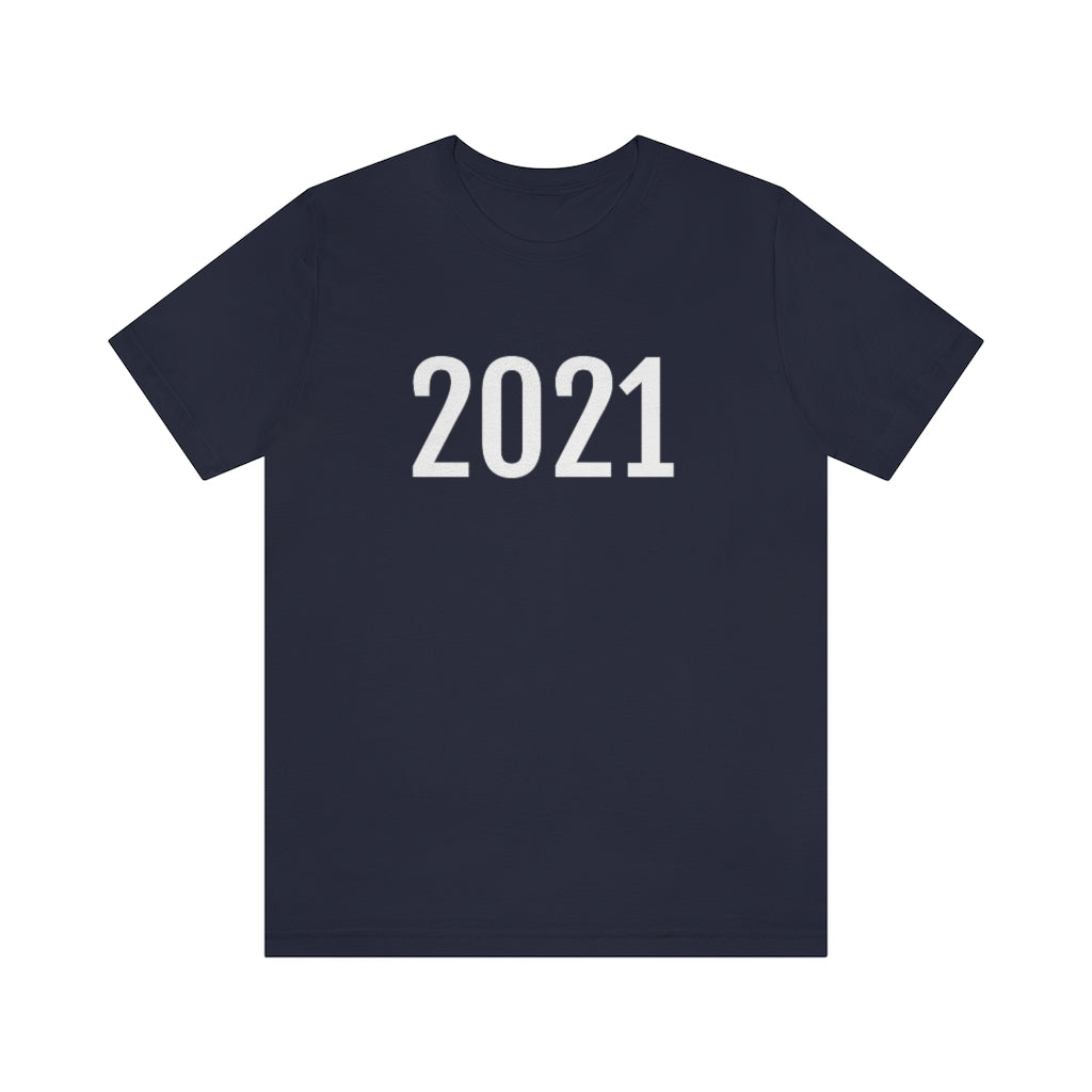 T-Shirt with Number 2021 On | Numbered Tee Navy T-Shirt Petrova Designs