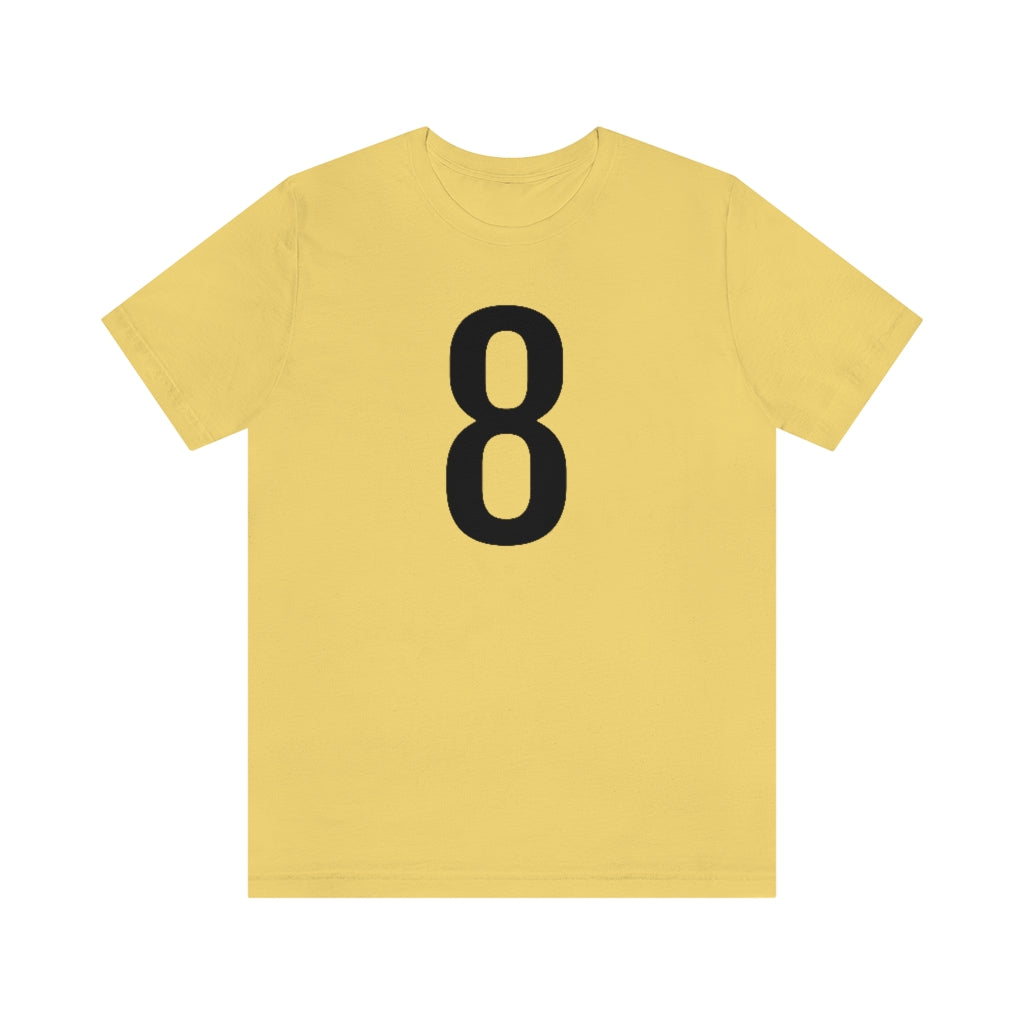 T-Shirt with Number 8 On | Numbered Tee Yellow T-Shirt Petrova Designs