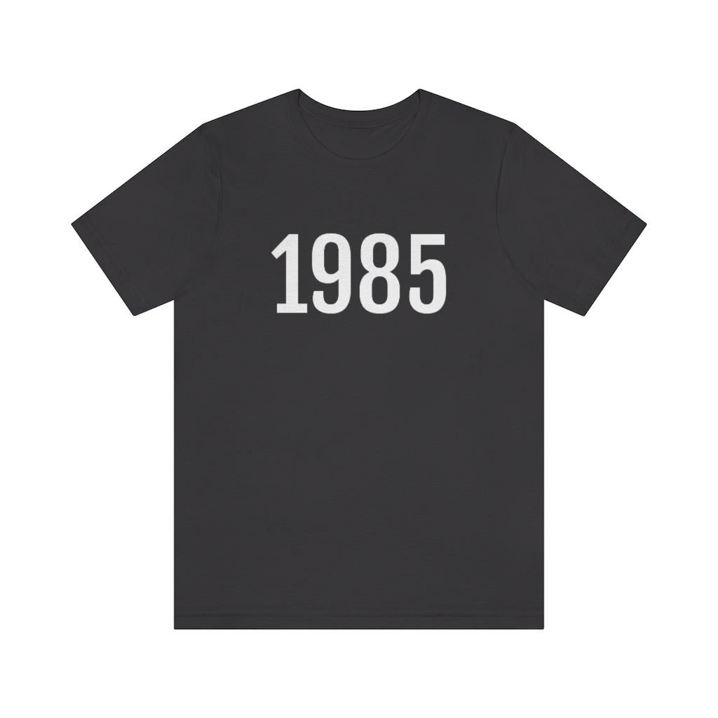 T-Shirt with Number 1985 On | Numbered Tee Dark Grey T-Shirt Petrova Designs