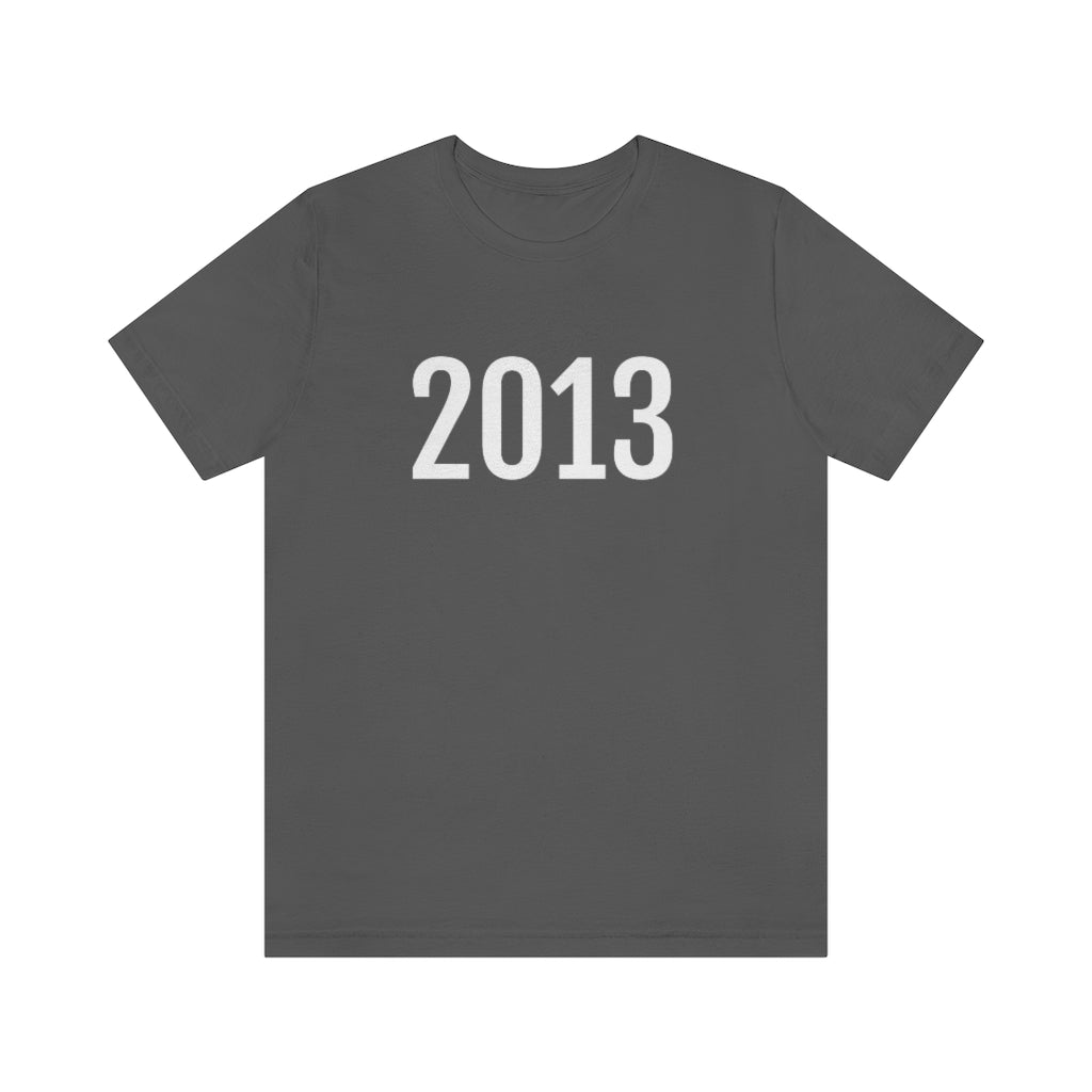 T-Shirt with Number 2013 On | Numbered Tee Asphalt T-Shirt Petrova Designs