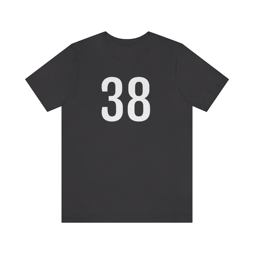 T-Shirt with Number 38 On | Numbered Tee Dark Grey T-Shirt Petrova Designs