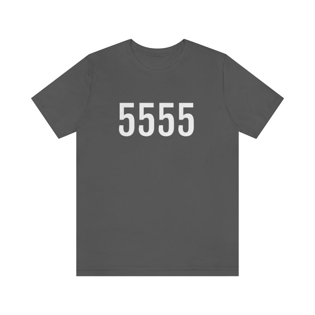 T-Shirt with Number 5555 On | Numbered Tee Asphalt T-Shirt Petrova Designs