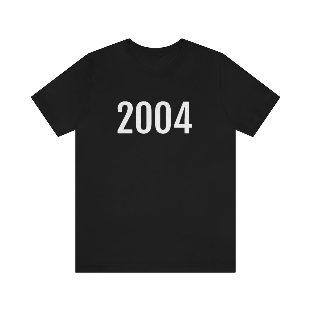 T-Shirt with Number 2004 On | Numbered Tee Black T-Shirt Petrova Designs
