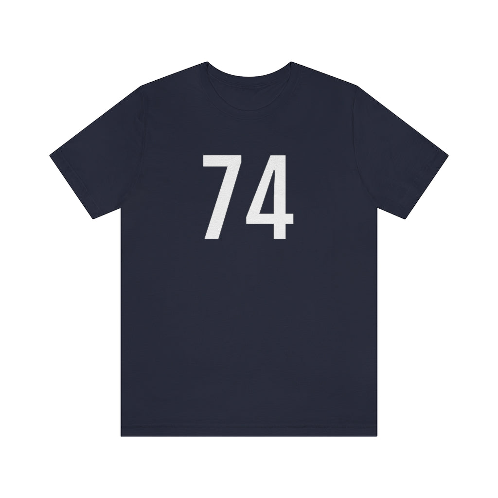 T-Shirt with Number 74 On | Numbered Tee Navy T-Shirt Petrova Designs