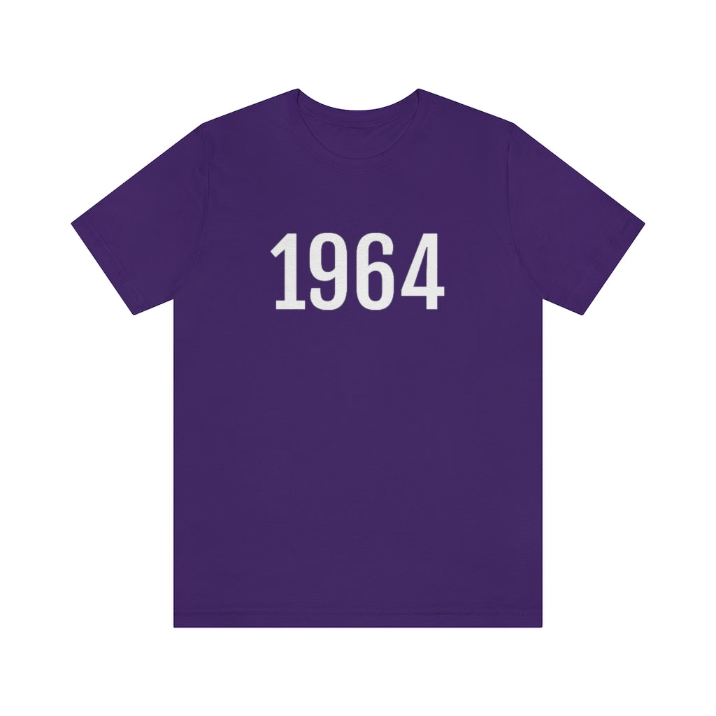 T-Shirt with Number 1964 On | Numbered Tee Team Purple T-Shirt Petrova Designs