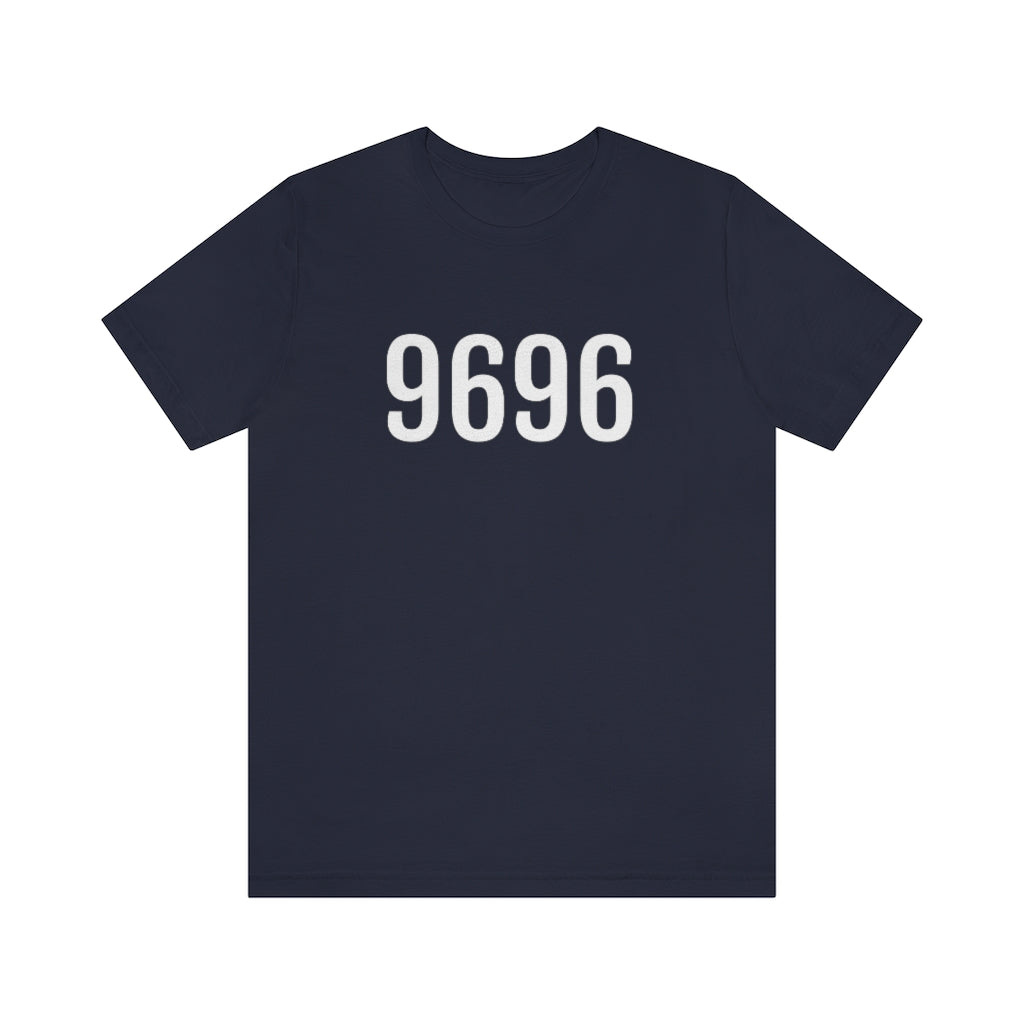 T-Shirt with Number 9696 On | Numbered Tee Navy T-Shirt Petrova Designs
