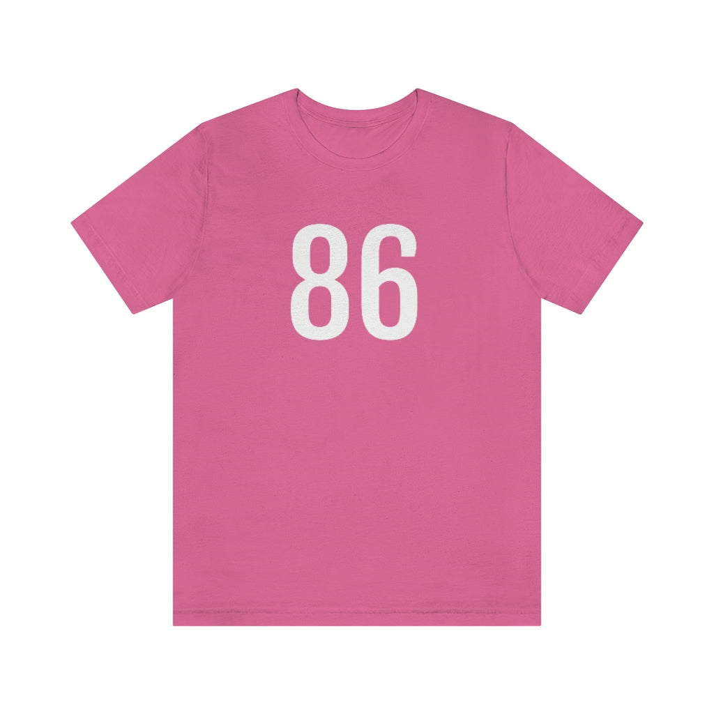 T-Shirt with Number 86 On | Numbered Tee Charity Pink T-Shirt Petrova Designs