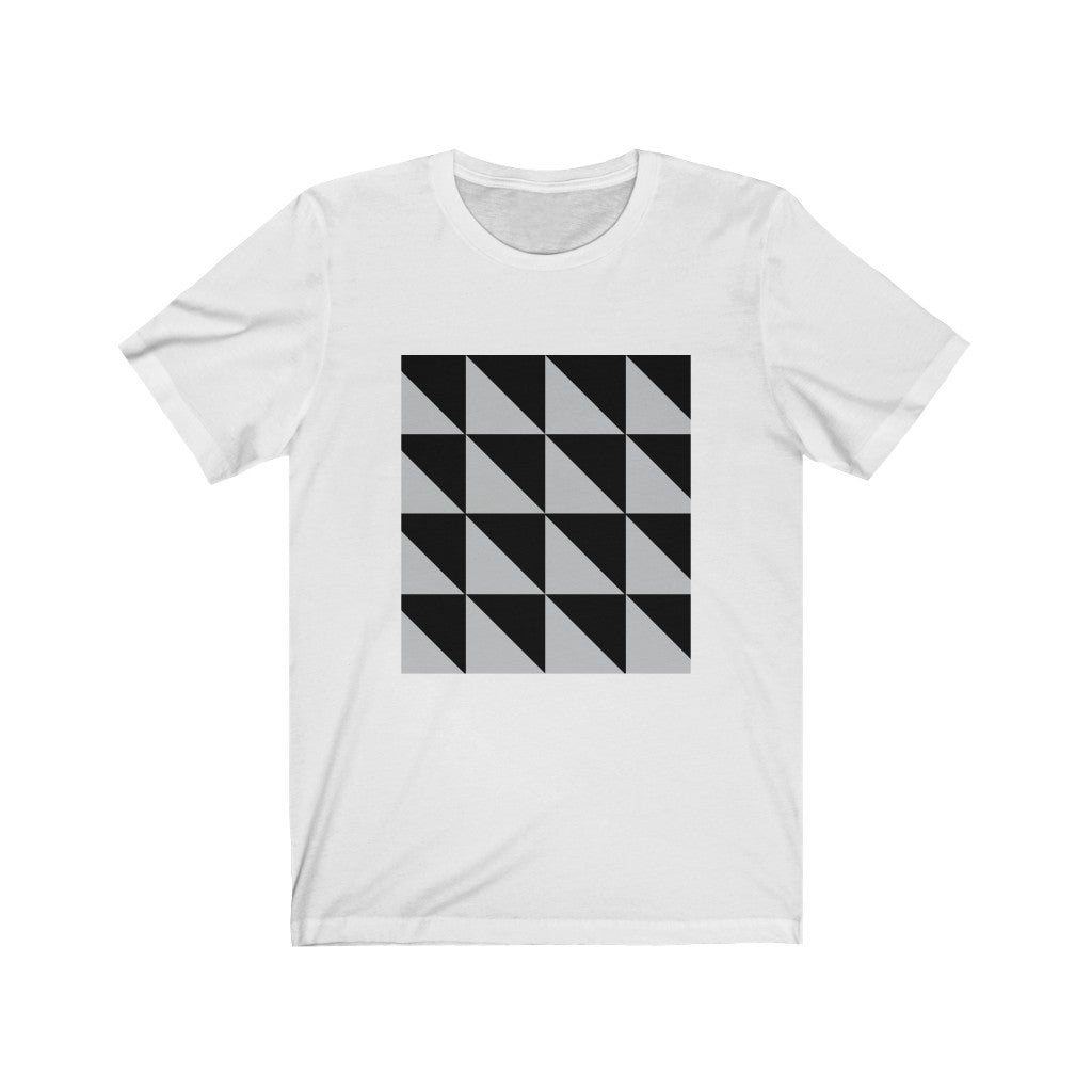 White T-Shirt Tshirt Design Gift for Friend and Family Short Sleeved Shirt Geometrical Shape Petrova Designs