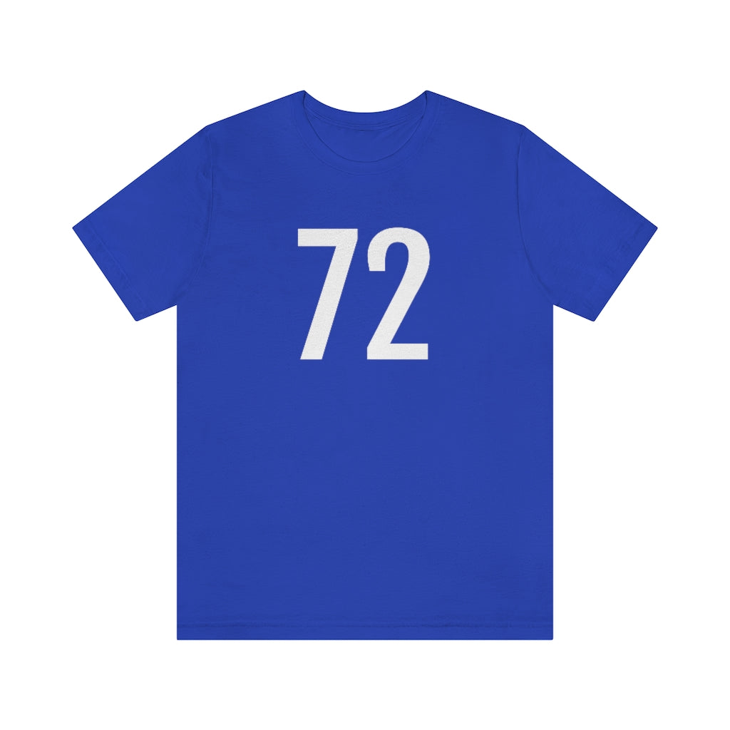 T-Shirt with Number 72 On | Numbered Tee True Royal T-Shirt Petrova Designs