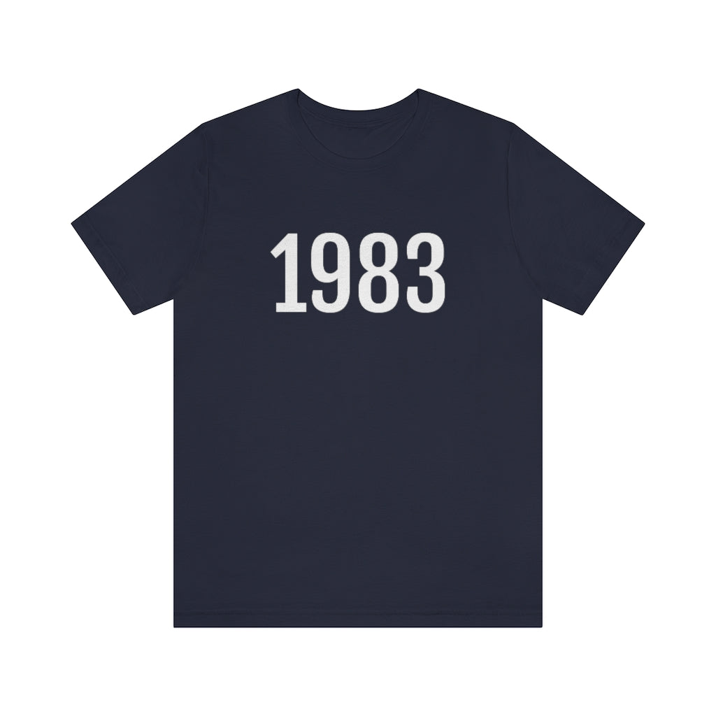 T-Shirt with Number 1983 On | Numbered Tee Navy T-Shirt Petrova Designs
