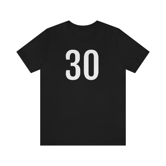 T-Shirt with Number 30 On | Numbered Tee Black T-Shirt Petrova Designs