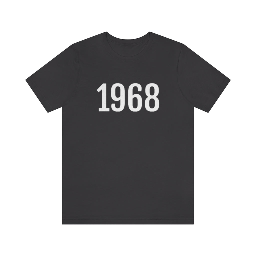 T-Shirt with Number 1968 On | Numbered Tee Dark Grey T-Shirt Petrova Designs