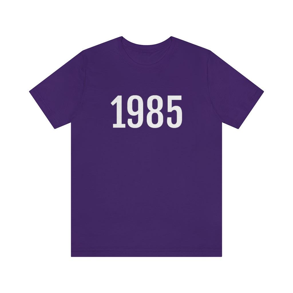 T-Shirt with Number 1985 On | Numbered Tee Team Purple T-Shirt Petrova Designs