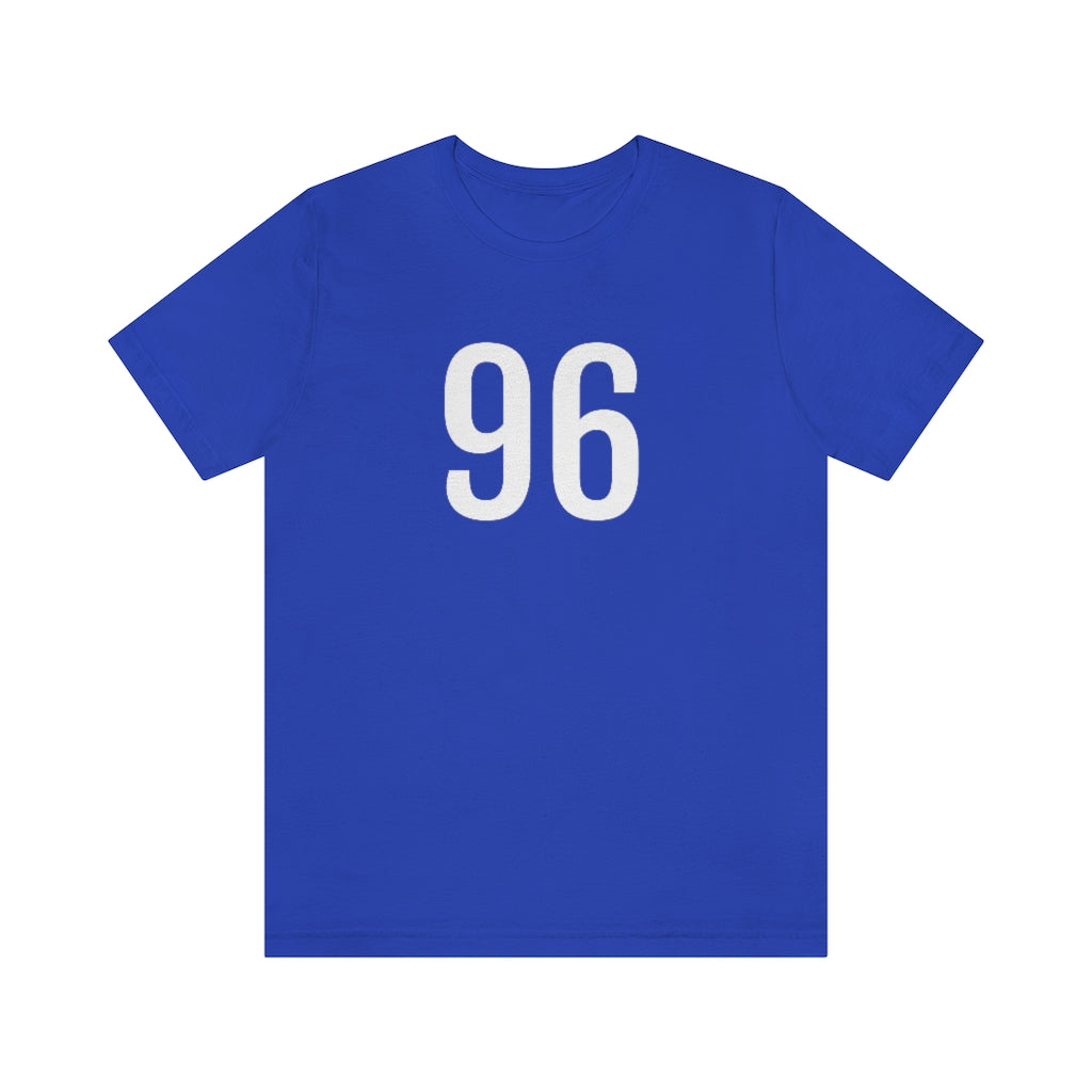 T-Shirt with Number 96 On | Numbered Tee True Royal T-Shirt Petrova Designs