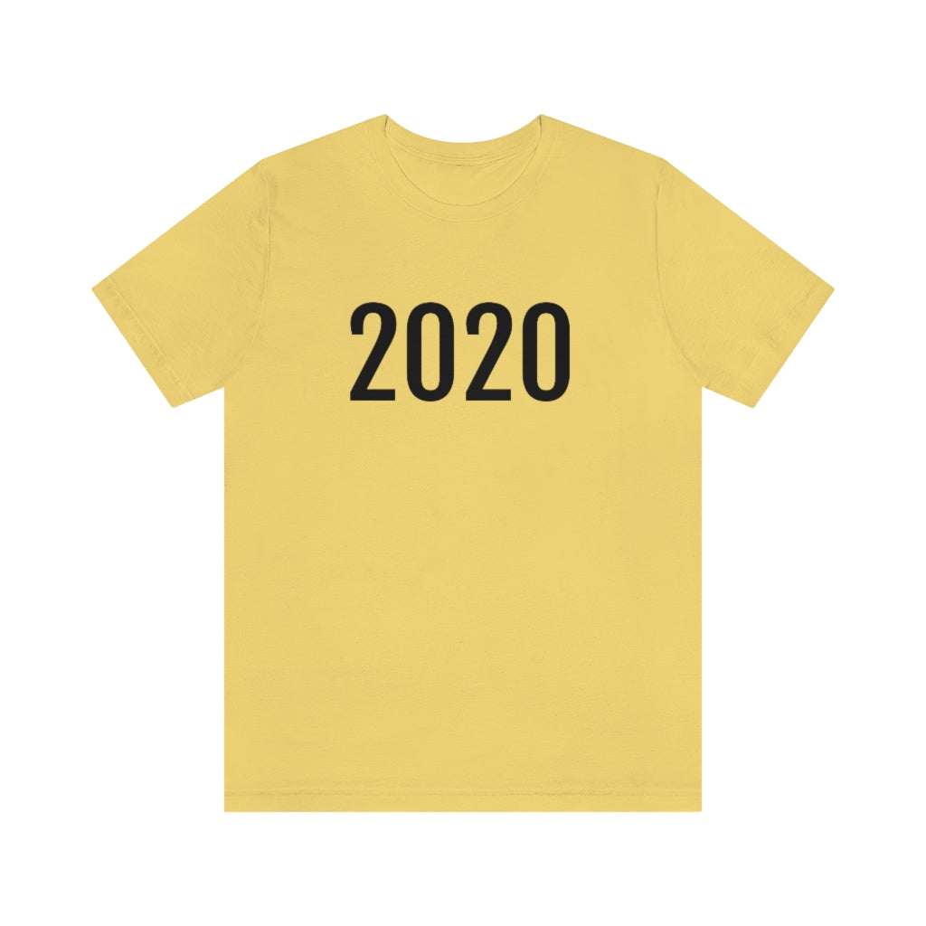 T-Shirt with Number 2020 On | Numbered Tee Yellow T-Shirt Petrova Designs