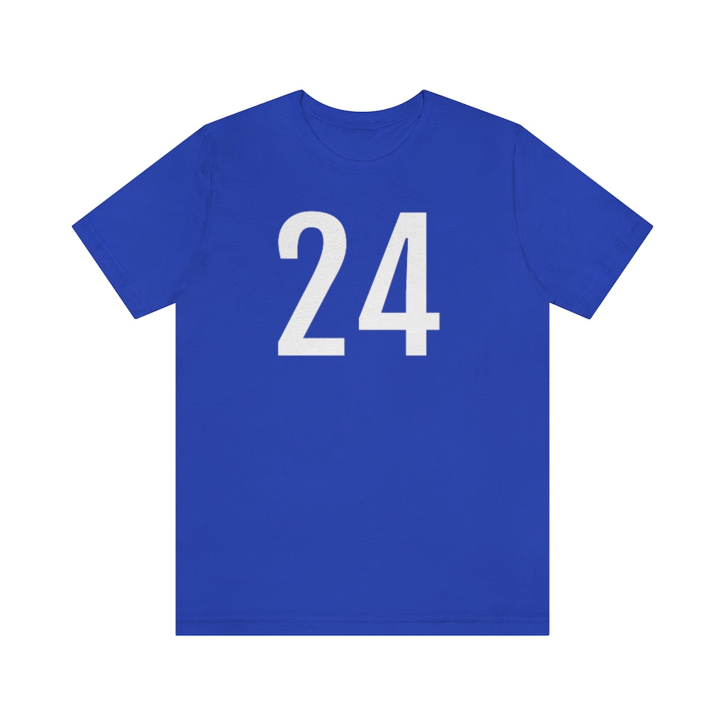 T-Shirt with Number 24 On | Numbered Tee True Royal T-Shirt Petrova Designs