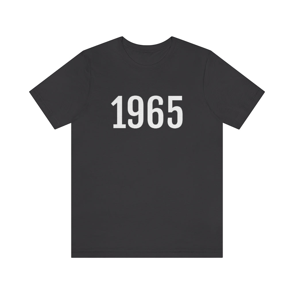 T-Shirt with Number 1965 On | Numbered Tee Dark Grey T-Shirt Petrova Designs