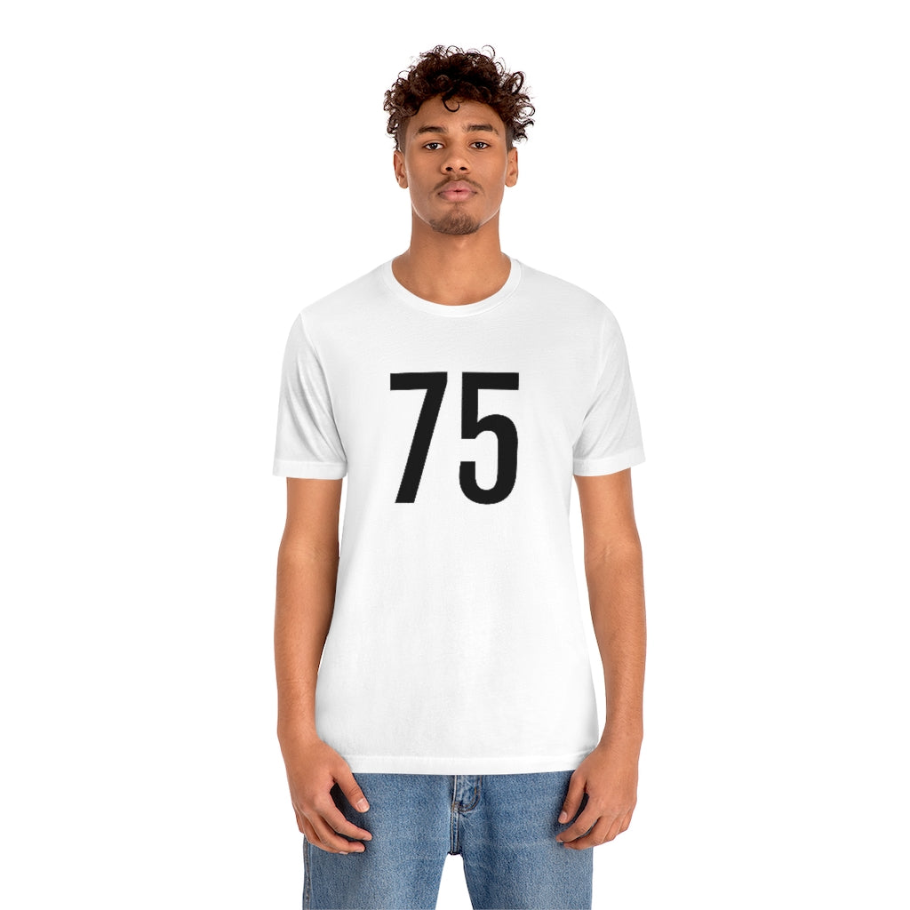 T-Shirt with Number 75 On | Numbered Tee T-Shirt Petrova Designs