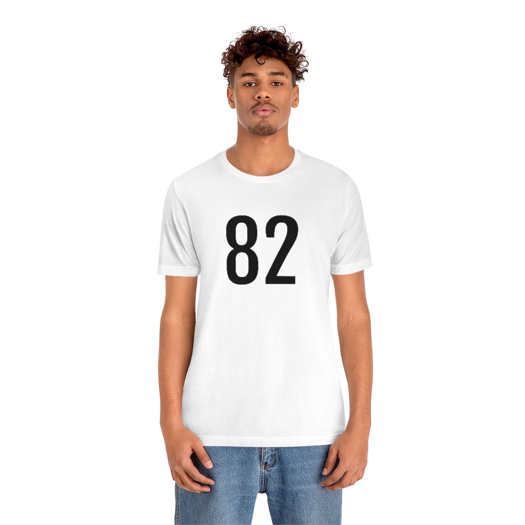 T-Shirt with Number 82 On | Numbered Tee T-Shirt Petrova Designs