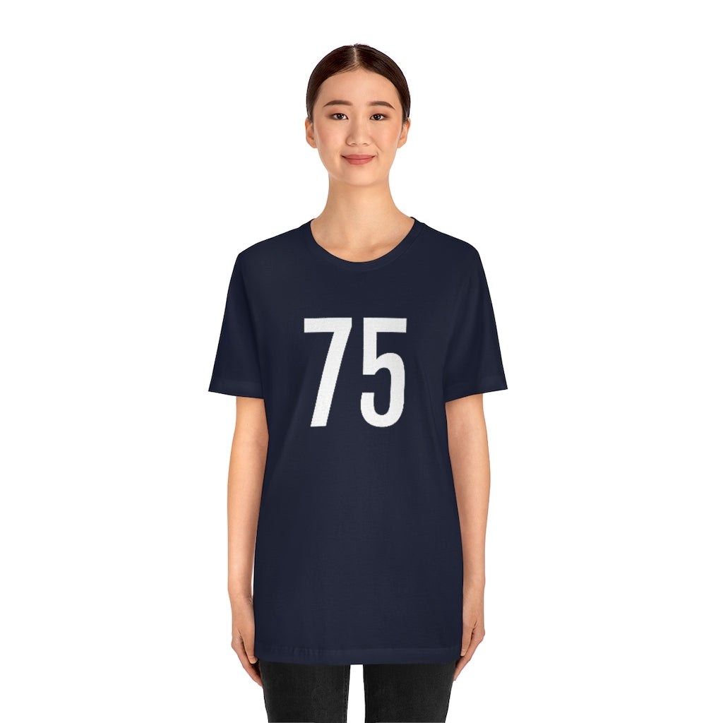 T-Shirt with Number 75 On | Numbered Tee T-Shirt Petrova Designs