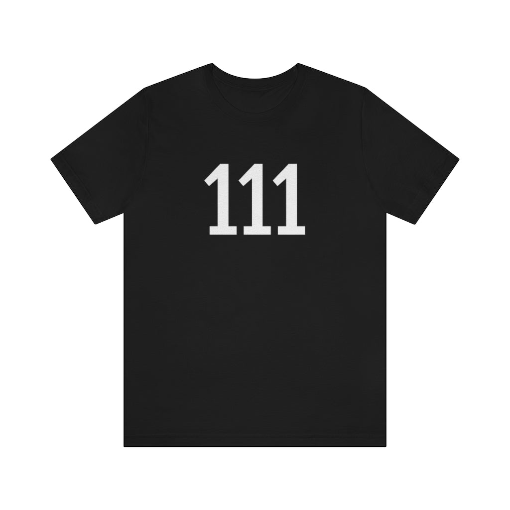 T-Shirt with Number 111 On | Numbered Tee Black T-Shirt Petrova Designs
