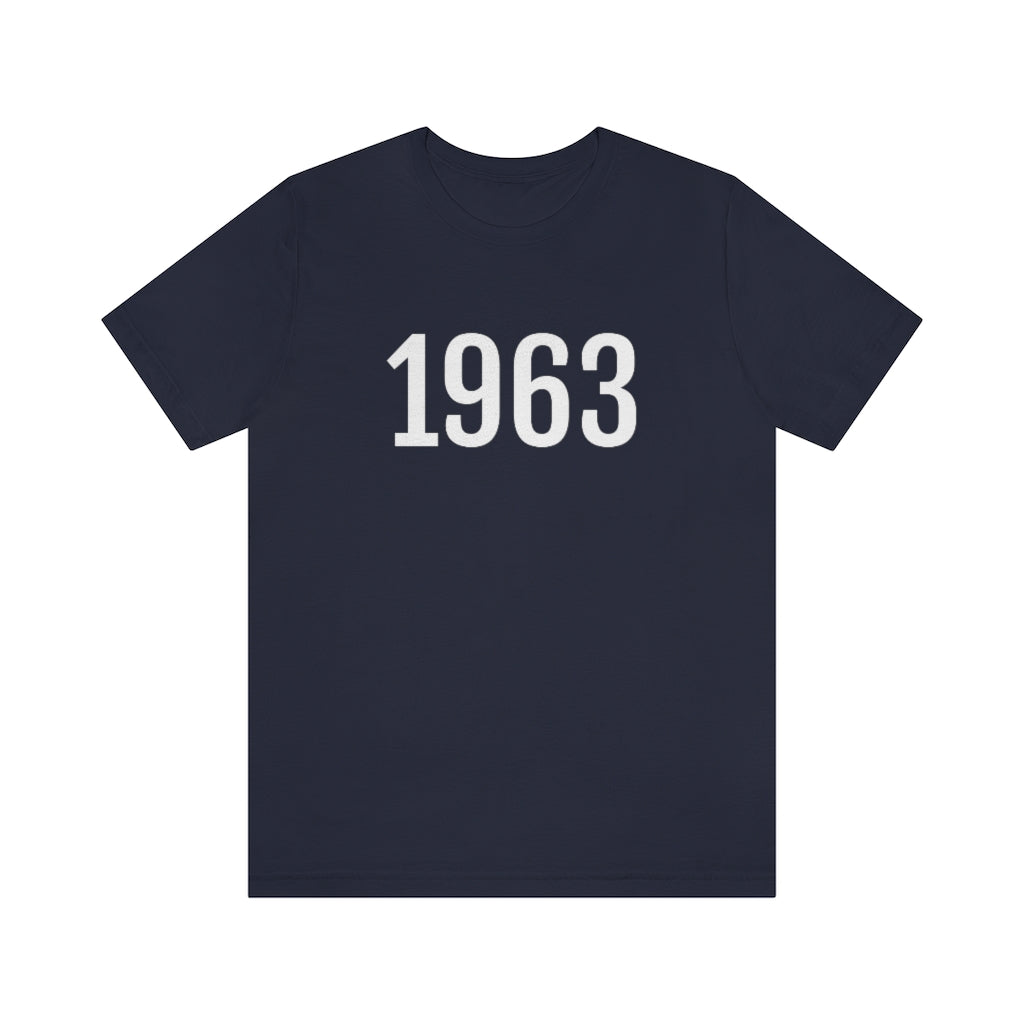 T-Shirt with Number 1963 On | Numbered Tee Navy T-Shirt Petrova Designs