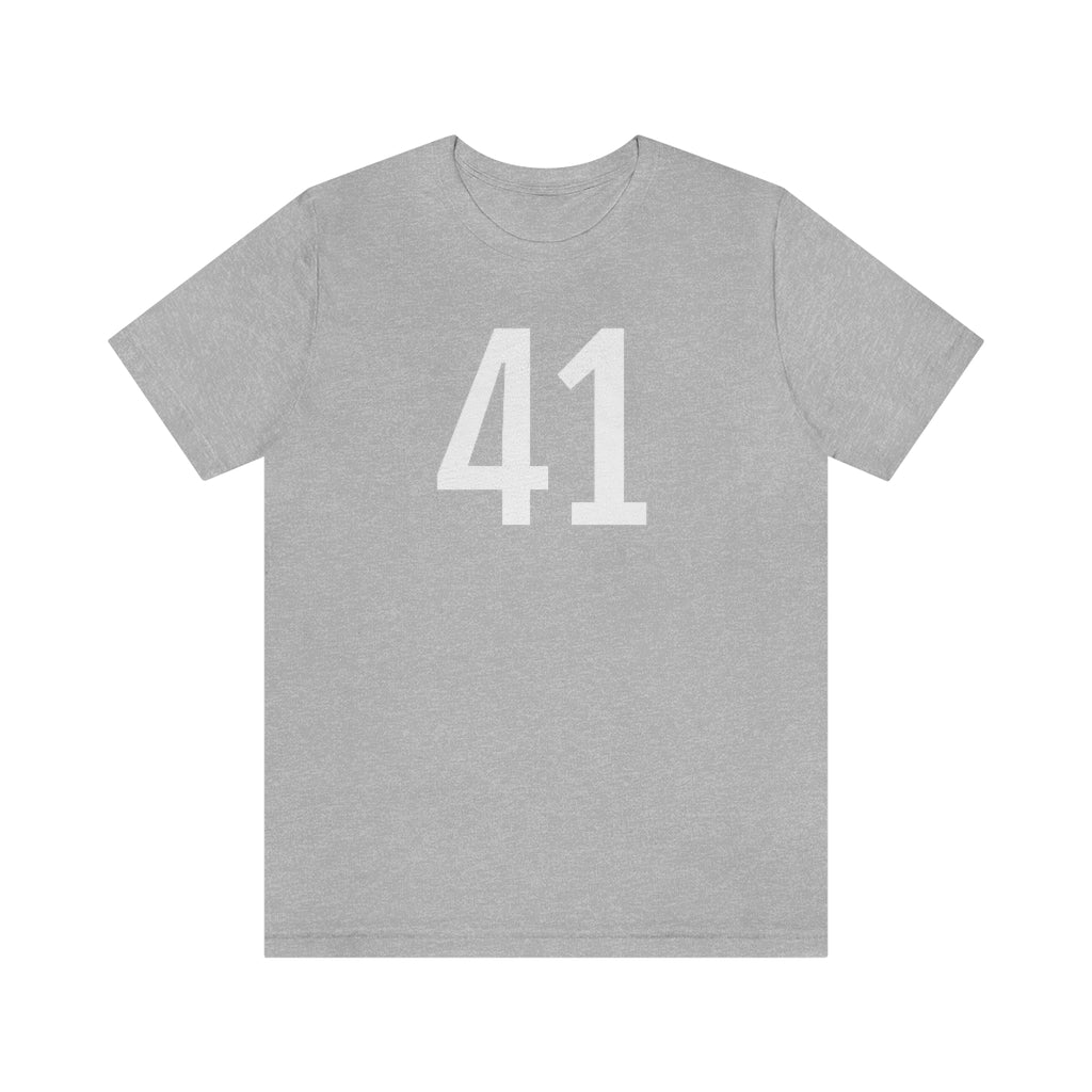 T-Shirt with Number 41 On | Numbered Tee Athletic Heather T-Shirt Petrova Designs