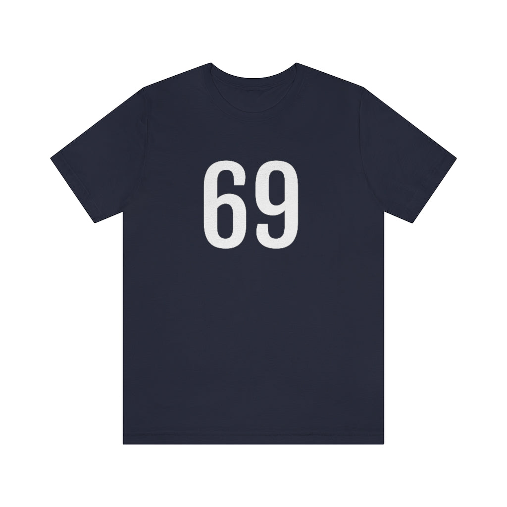 T-Shirt with Number 69 On | Numbered Tee Navy T-Shirt Petrova Designs