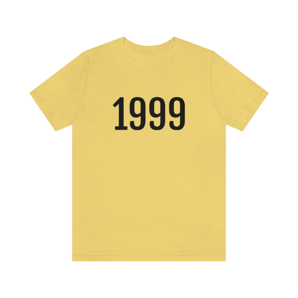 T-Shirt with Number 1999 On | Numbered Tee Yellow T-Shirt Petrova Designs