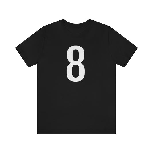 T-Shirt with Number 8 On | Numbered Tee Black T-Shirt Petrova Designs