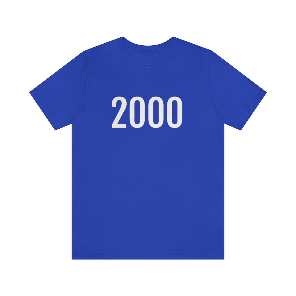 T-Shirt with Number 2000 On | Numbered Tee True Royal T-Shirt Petrova Designs