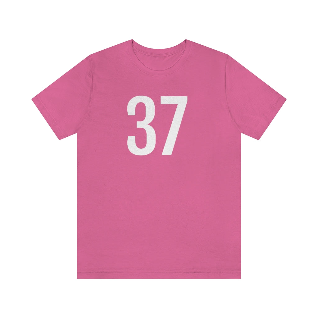 T-Shirt with Number 37 On | Numbered Tee Charity Pink T-Shirt Petrova Designs