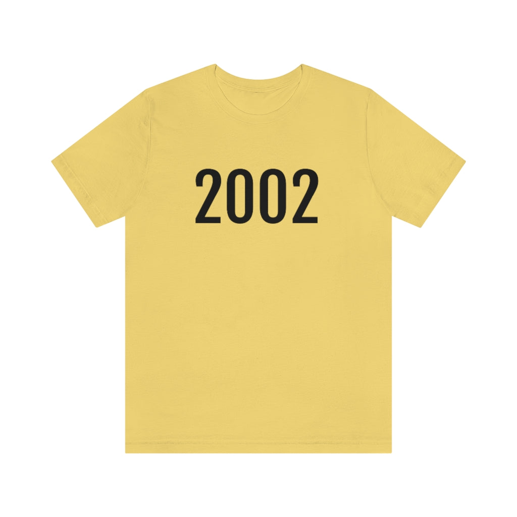 T-Shirt with Number 2002 On | Numbered Tee Yellow T-Shirt Petrova Designs