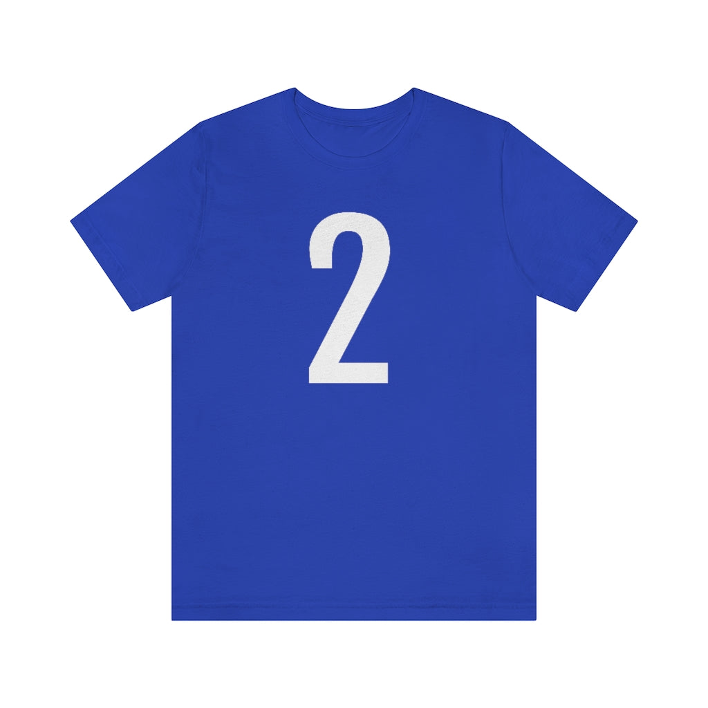 T-Shirt with Number 2 On | Numbered Tee True Royal T-Shirt Petrova Designs