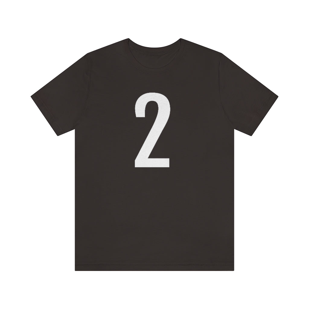T-Shirt with Number 2 On | Numbered Tee Brown T-Shirt Petrova Designs