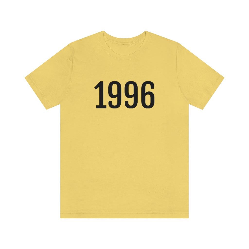 T-Shirt with Number 1996 On | Numbered Tee Yellow T-Shirt Petrova Designs
