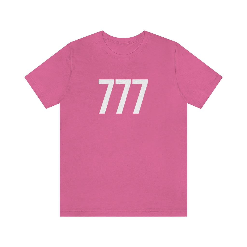 T-Shirt with Number 777 On | Numbered Tee Charity Pink T-Shirt Petrova Designs