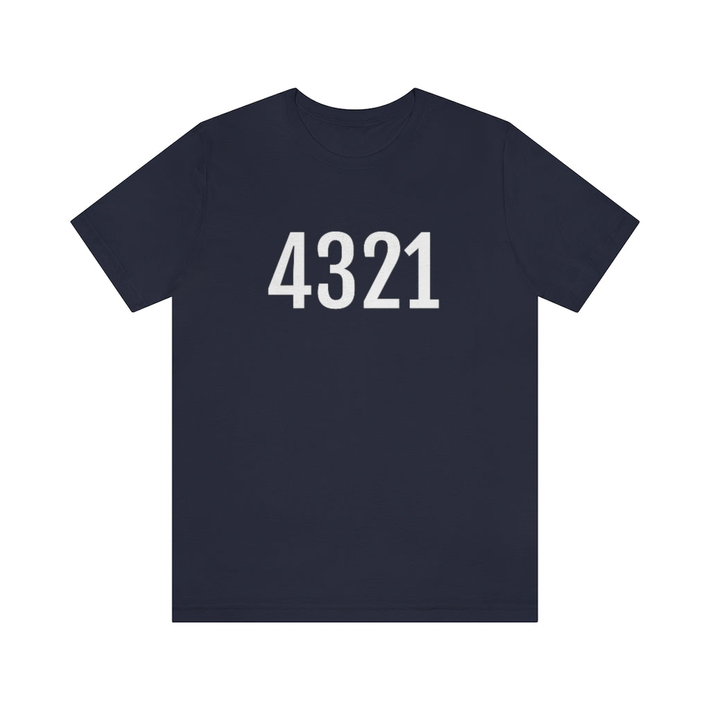 T-Shirt with Number 4321 On | Numbered Tee Navy T-Shirt Petrova Designs