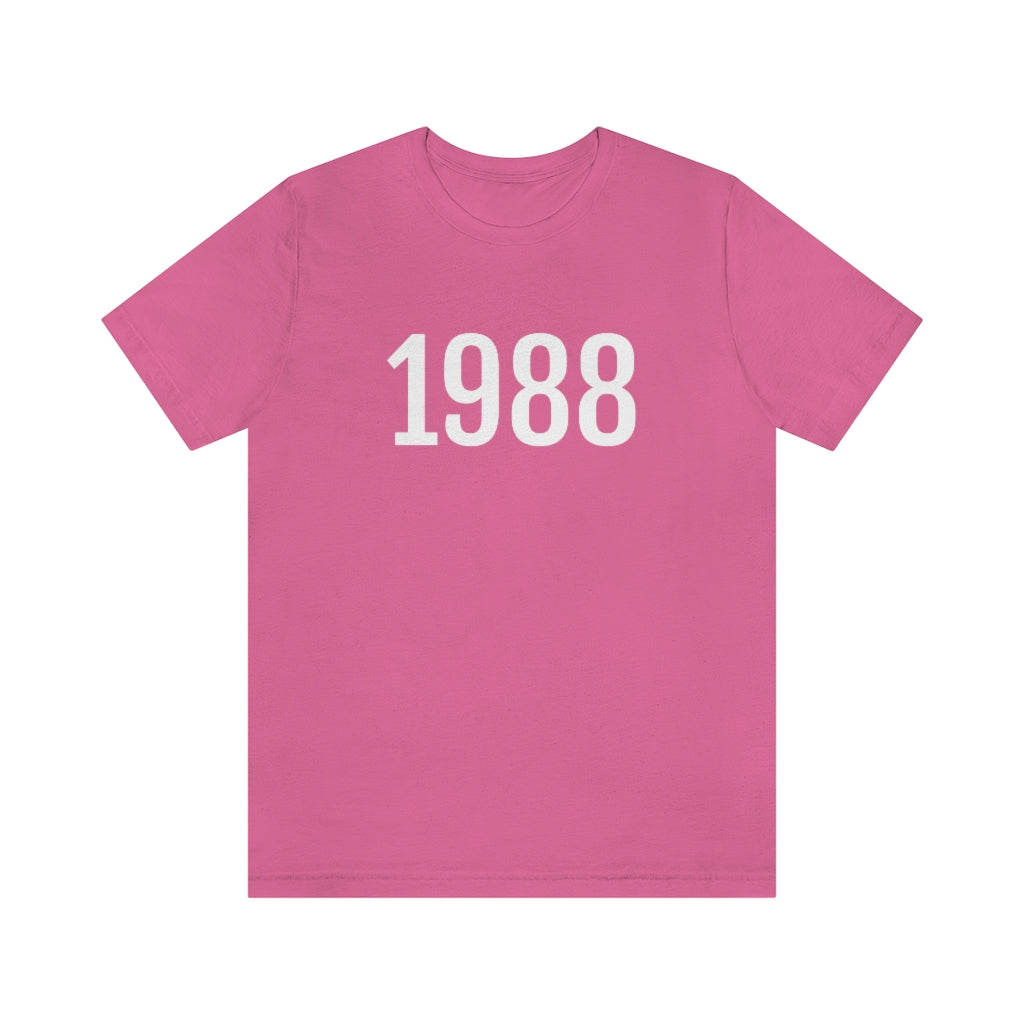 T-Shirt with Number 1988 On | Numbered Tee Charity Pink T-Shirt Petrova Designs