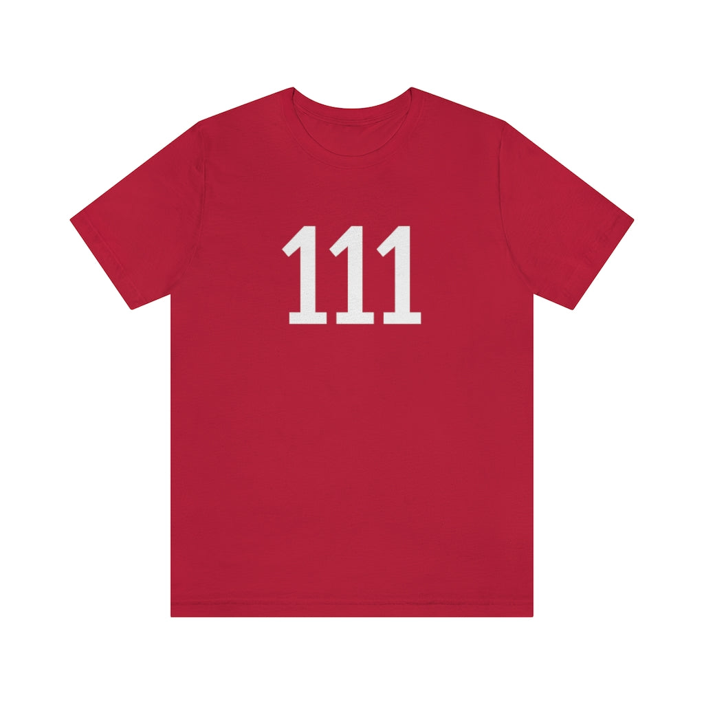 T-Shirt with Number 111 On | Numbered Tee Red T-Shirt Petrova Designs