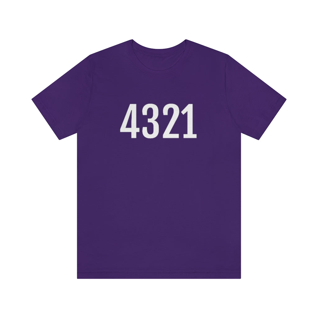 T-Shirt with Number 4321 On | Numbered Tee Team Purple T-Shirt Petrova Designs