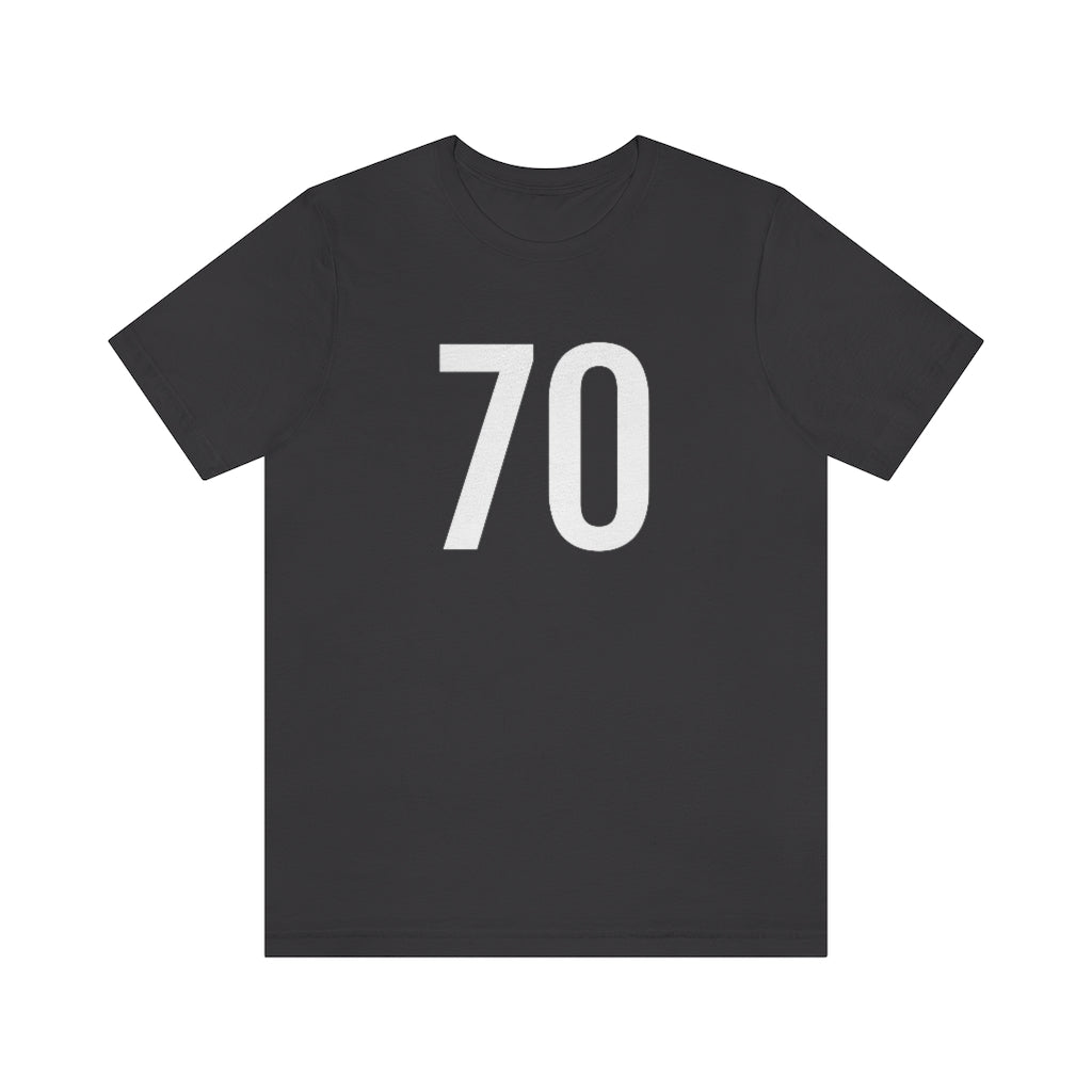 T-Shirt with Number 70 On | Numbered Tee Dark Grey T-Shirt Petrova Designs