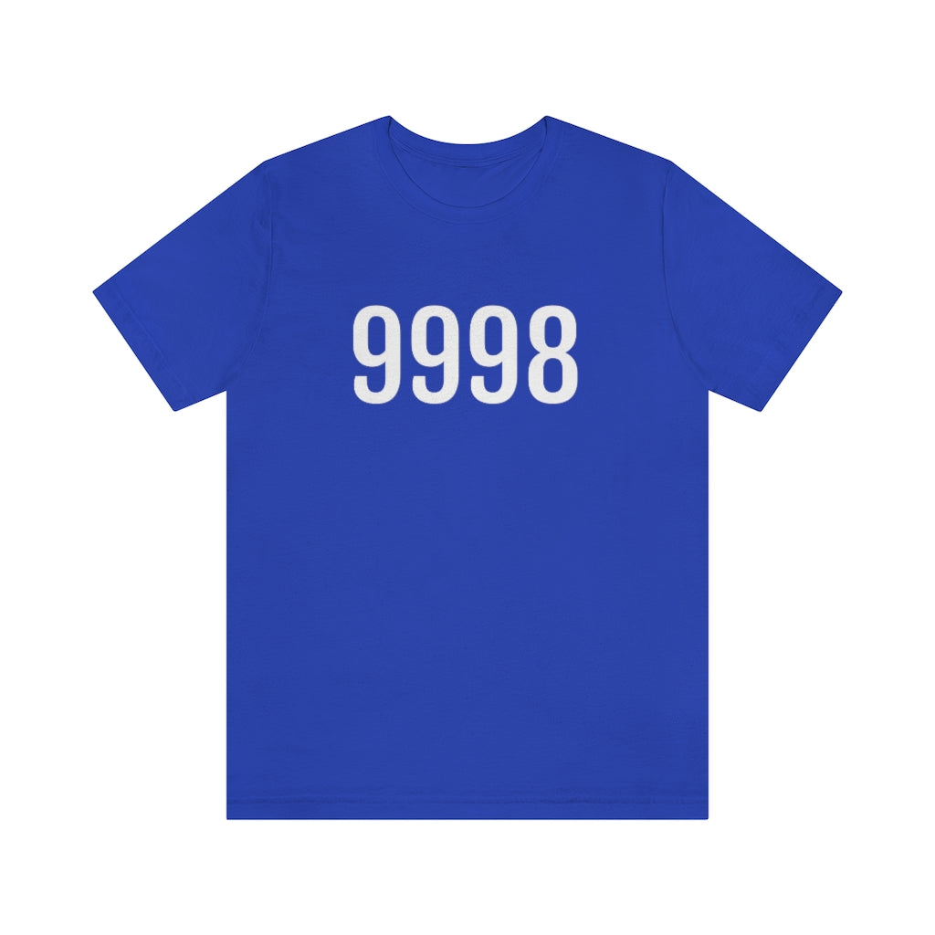 T-Shirt with Number 9998 On | Numbered Tee True Royal T-Shirt Petrova Designs