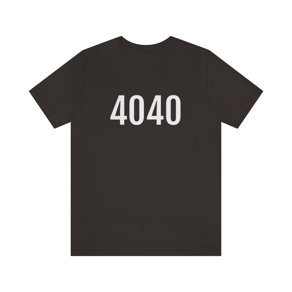 T-Shirt with Number 4040 On | Numbered Tee Brown T-Shirt Petrova Designs